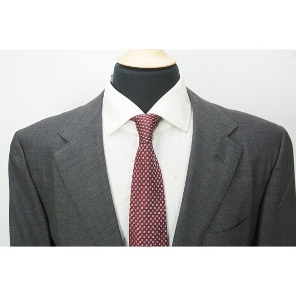 Abla Napoli x Attolini S180s Wool Gray 2 Pc Suit Jacket Pants Sz 44 BRAND NEW - Picture 2 of 11